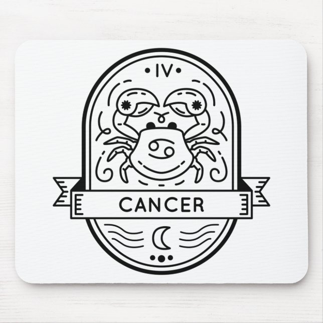 ALFOMBRILLA DE RATÓN ZODIAC BADGE SYMBOL CANCER STROKE (Frente)