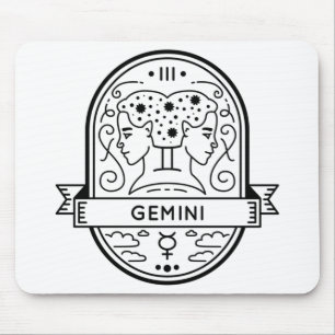 ALFOMBRILLA DE RATÓN ZODIAC BADGE SYMBOL GEMINI STROKE