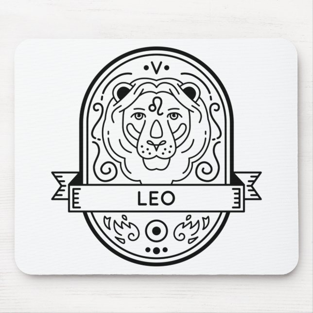 ALFOMBRILLA DE RATÓN ZODIAC BADGE SYMBOL LEO STROKE (Frente)