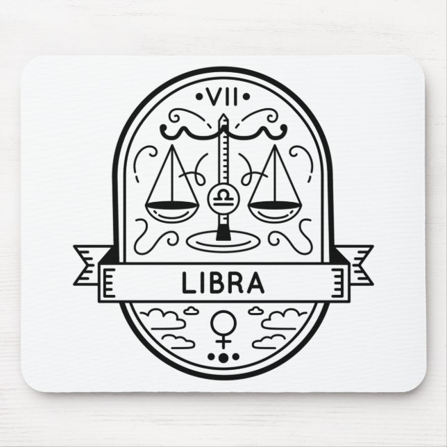 ALFOMBRILLA DE RATÓN ZODIAC BADGE SYMBOL LIBRA STROKE (Frente)
