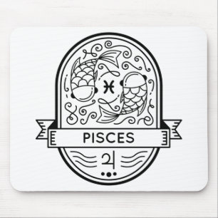 ALFOMBRILLA DE RATÓN ZODIAC BADGE SYMBOL PISCES STROKE