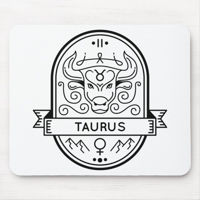 ALFOMBRILLA DE RATÓN ZODIAC BADGE SYMBOL TAURUS STROKE (Frente)