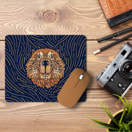 Alfombrilla De Ratón Zodiac Beaver Brown | Beaver Mousepad dibujado a m