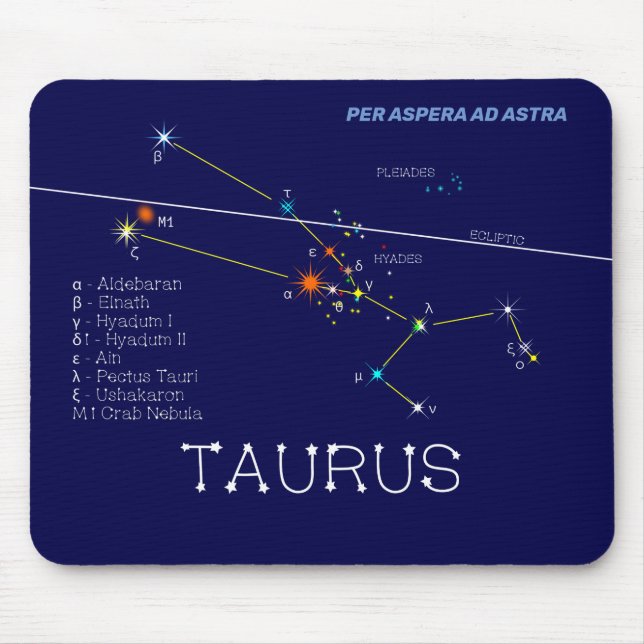 Alfombrilla De Ratón Zodiac Constellation Taurus (Frente)