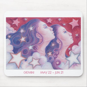 Alfombrilla De Ratón Zodiac Gemini mousepad borde blanco