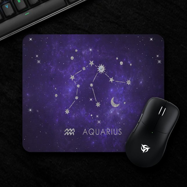 Alfombrilla De Ratón Zodiac Purple Aquarius | Horoscopio astrológico (Subido por el creador)