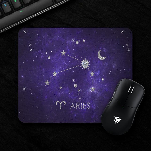 Alfombrilla De Ratón Zodiac Purple Aries | Horoscopio Astrológico Cósmi (Subido por el creador)