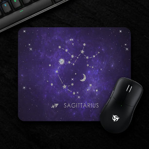 Alfombrilla De Ratón Zodiac Purple Sagittarius Horoscopio astrológico
