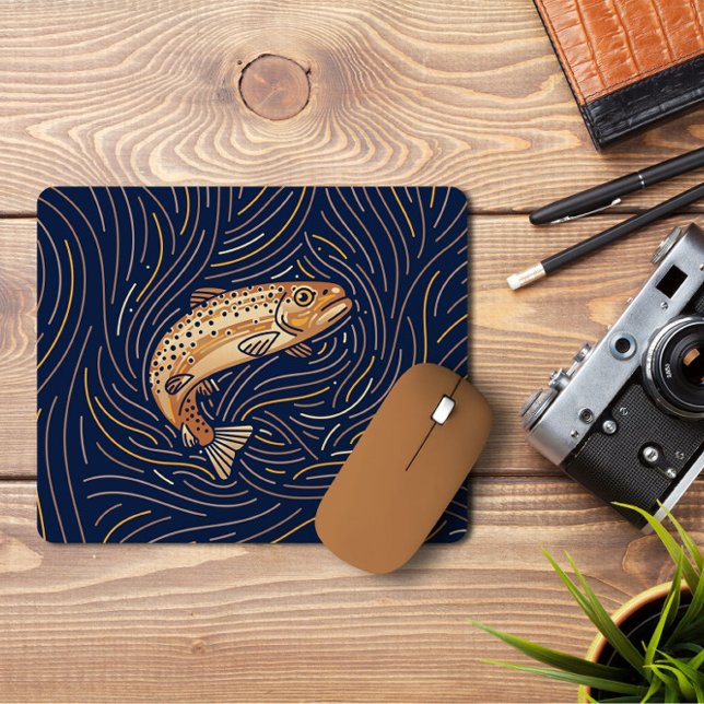 Alfombrilla De Ratón Zodiac Salmon | Salmon Mousepad dibujado a mano (Subido por el creador)