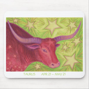 Alfombrilla De Ratón Zodiac Taurus mousepad borde blanco
