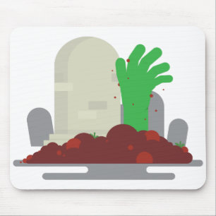 Alfombrilla De Ratón zombi de tumbas espeluznantes