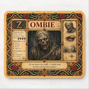 Alfombrilla De Ratón Zombie, Arte de Bestiario Medieval