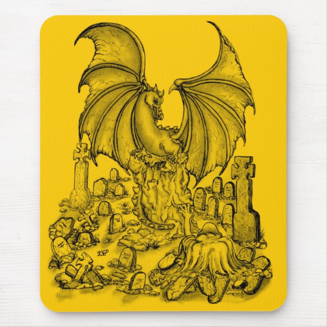 Alfombrilla De Ratón Zombie mit Drache (Frente)
