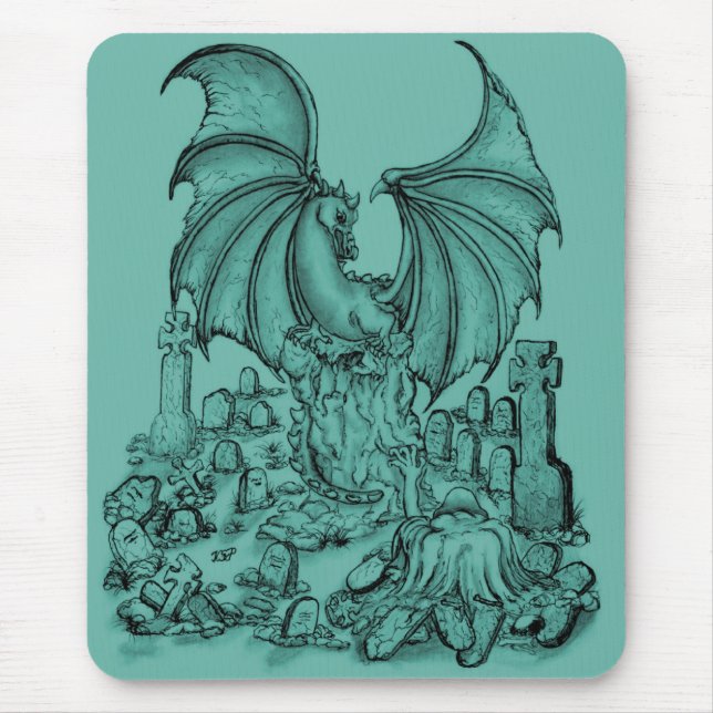 Alfombrilla De Ratón Zombie mit Drache (Frente)