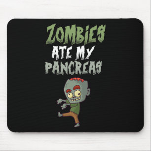 Alfombrilla De Ratón Zombies se comen mi páncreas T1d tipo 1 Chica de d