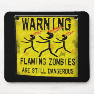Alfombrilla De Ratón Zombis llameantes que advierten Mousepad