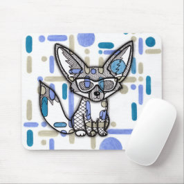 Alfombrilla De Ratón Zorro Fennec Cool con Gafas de Sol Mou Geométrico