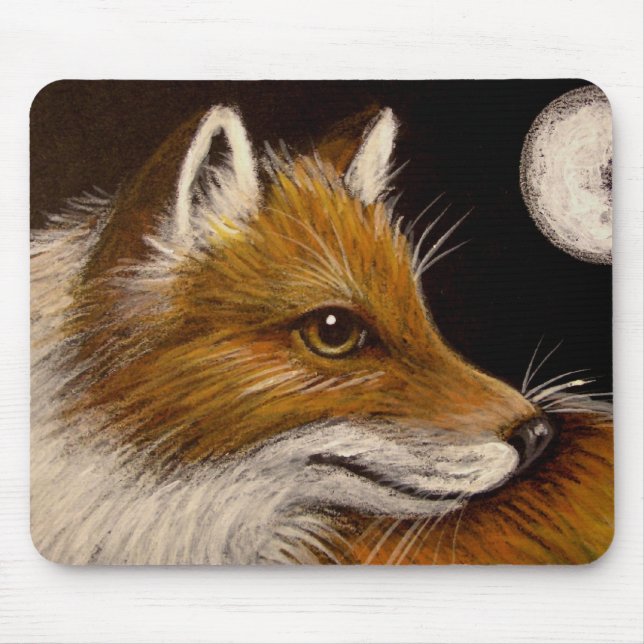 Alfombrilla De Ratón ZORRO ROJO - LUNA LLENA Mousepad (Frente)