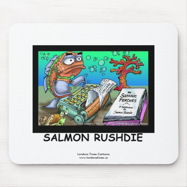Alfombrilla divertida de ratón de Salmán Rushdie (Frente)