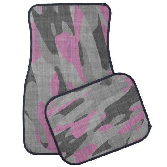 Alfombrilla Para Coche Rosa y camuflaje gris
