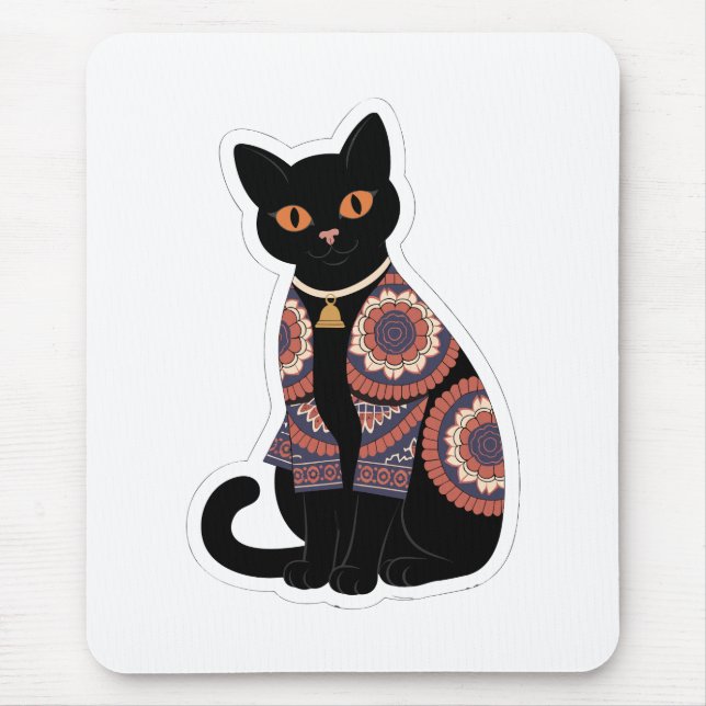 Alfombrilla para ratón con collar de campana de ga (Frente)