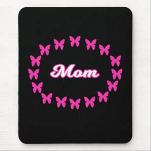 Alfombrilla para ratón de mamá con mariposas rosad
