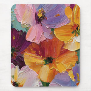 Alfombrilla para ratón de pintura floral con impas