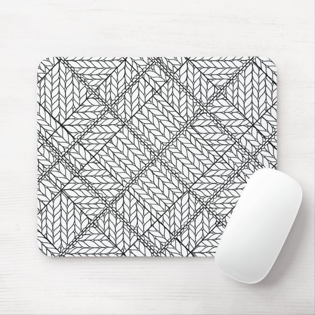 Alfombrilla para ratón de punto argyle blanco (Con ratón)