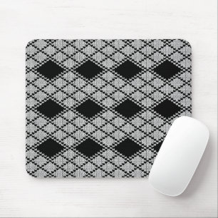 ALFOMBRILLA PARA RATÓN DE PUNTO ARGYLE NEGRO