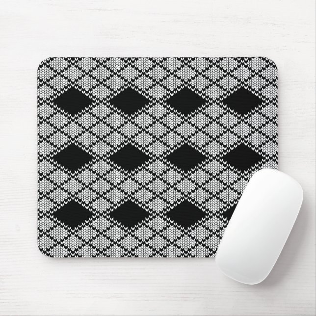 ALFOMBRILLA PARA RATÓN DE PUNTO ARGYLE NEGRO (Con ratón)