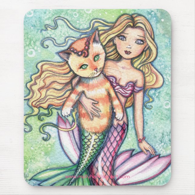 Alfombrilla para ratón Mermaid Cat Kitty de Molly  (Frente)