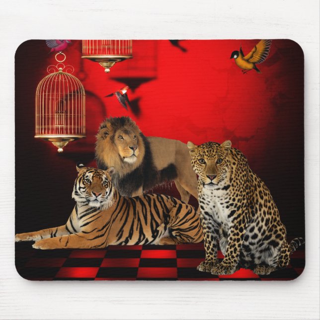 Alfombrillas Animales Tigre Leopardo León Aves (Frente)