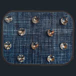 Alfombrillas de auto traseras elegantes de denim y<br><div class="desc">Alfombrillas de auto traseras elegantes de denim y diamante</div>