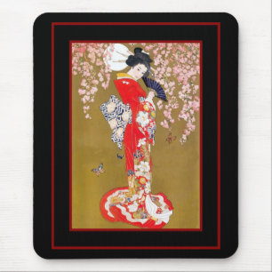 Alfombrillas de ratón Arte Geisha Japonesa Señora 