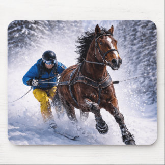 Alfombrillas de ratón de caballo de invierno