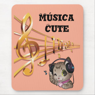 Alfombrillas de ratón, de música cute anime gato