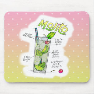ALFOMBRILLAS PARA RATÓN - RECETA DE MOJITO CÓCTEL 