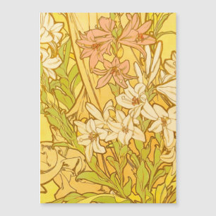 Alfonse Mucha Flores de lirio Art Nouveau