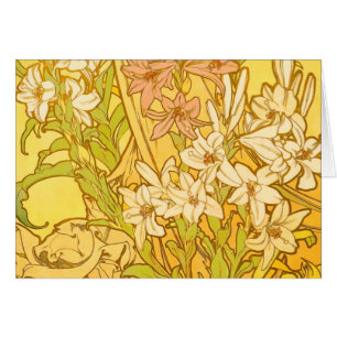 Alfonse Mucha Flores de lirio Art Nouveau