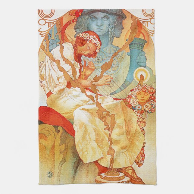 Alfonso Mucha la toalla de cocina épica eslava (Vertical)