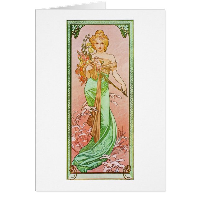 Alfonso Mucha las estaciones: Primavera Printemps (Frente)