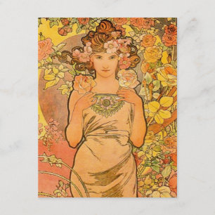 Alfonso Mucha las invitaciones color de rosa