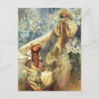 Alfonso Mucha Madonna de la postal de los lirios