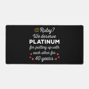 Alfrombrillas De Escritorio 40° Aniversario Boda I - Pareja divertida Ruby