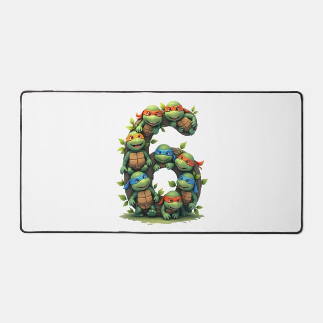 Alfrombrillas De Escritorio 6th Birthday Sea Turtle Tortoise Theme Party 6 Yea (Anverso)