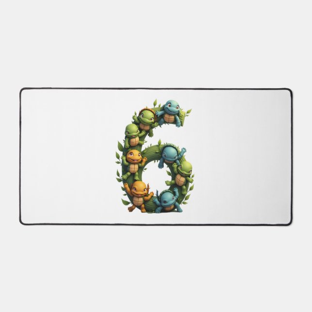 Alfrombrillas De Escritorio 6th Birthday Sea Turtle Tortoise Theme Party 6 Yea (Anverso)