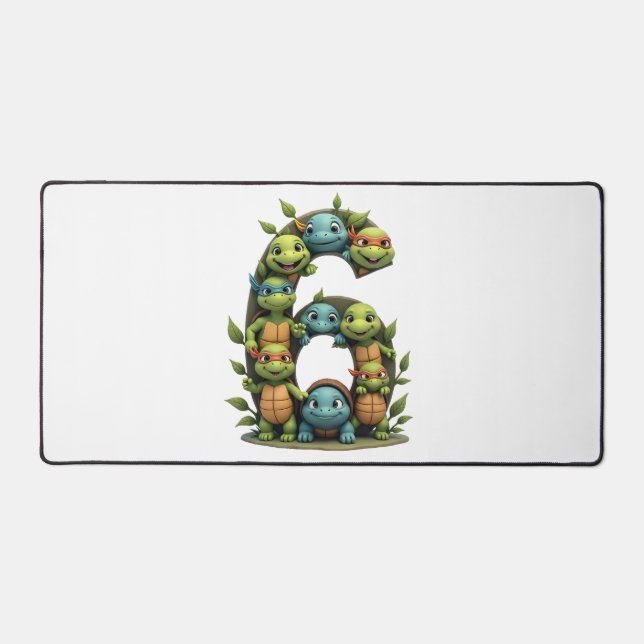 Alfrombrillas De Escritorio 6th Birthday Sea Turtle Tortoise Theme Party 6 Yea (Anverso)