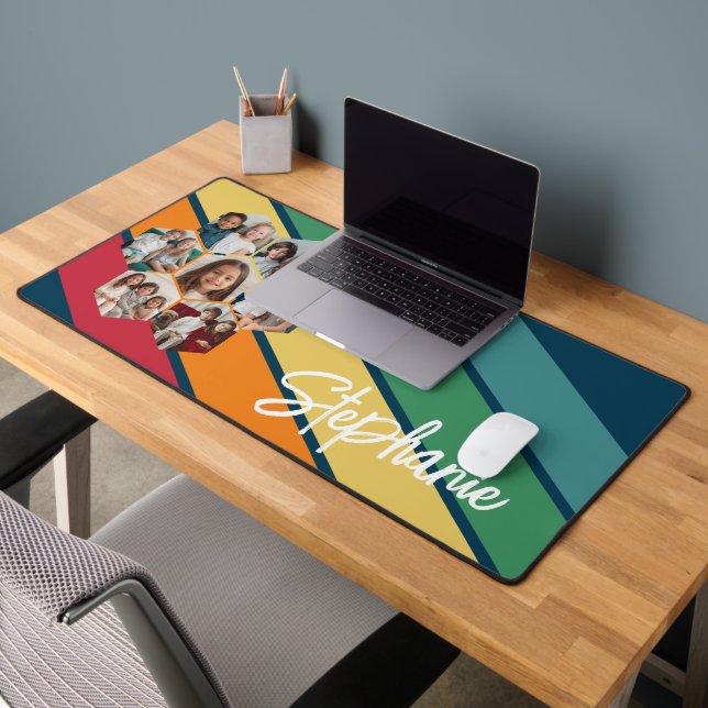 Alfrombrillas De Escritorio 7 Fotografía Collage Retro Stripe - Caligrafía (Oficina 2)