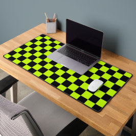 Alfrombrillas De Escritorio Acid green black checkerboard pattern