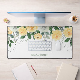 Alfrombrillas De Escritorio Acuarela Botánica Monogramada de Moda